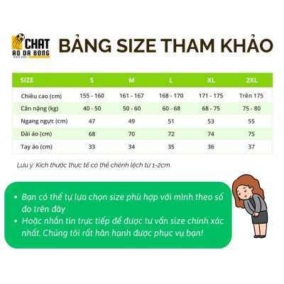 Bang size thu gon