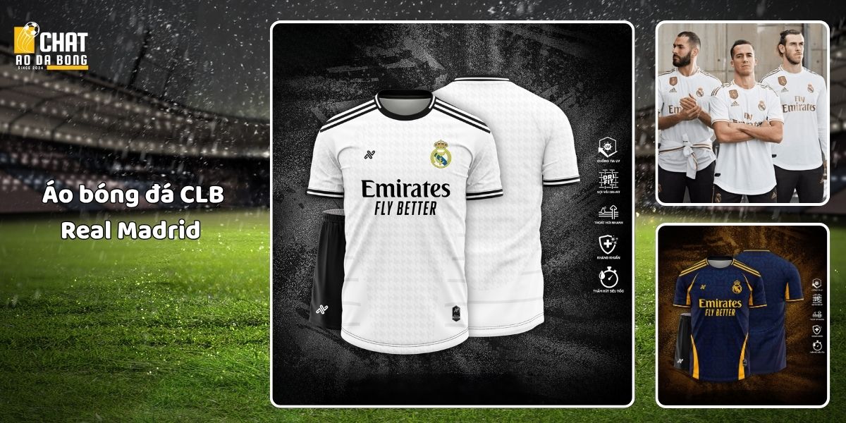 Top 5 áo bóng đá đẹp của các câu lạc bộ hot nhất 2025 6 Áo bóng đá Real Madrid